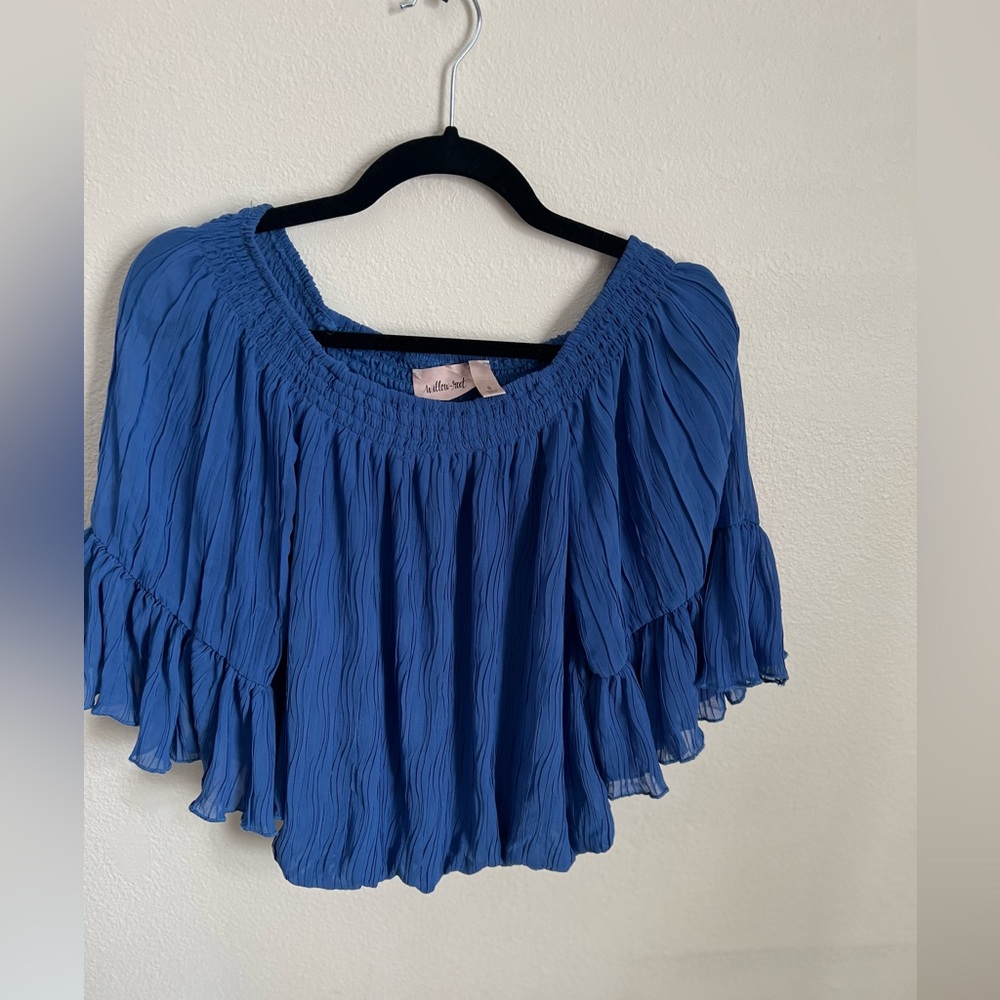 Blue Off-Shoulder Top